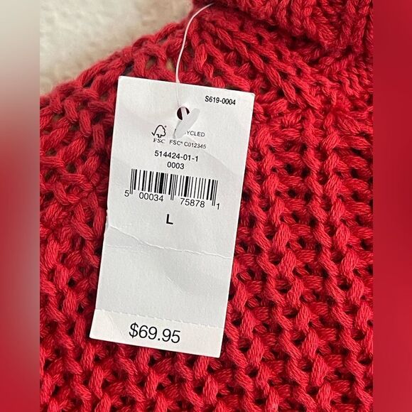 GAP Heavy Cable Knit Cowl Neck Sweater- NWT Size L - Picture 4 of 9